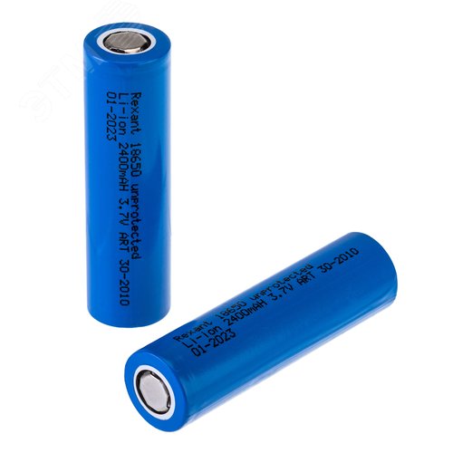 Аккумулятор 18650 unprotected Li-ion 2400 mAH 3.7 В - REXANT