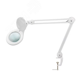 Лупа на струбцине 5D с подсветкой 56 SMD LED, d-127мм, белая - REXANT