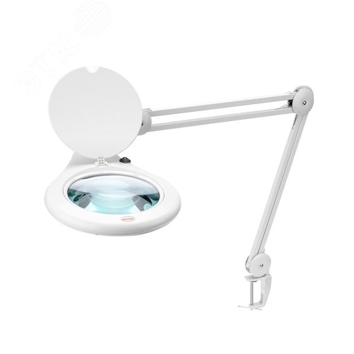 Лупа на струбцине 5D с подсветкой 84 LED, d-178мм, белая - REXANT