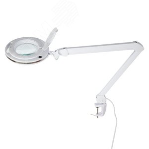 Лупа на струбцине, круглая, 3D, 60 LED - REXANT