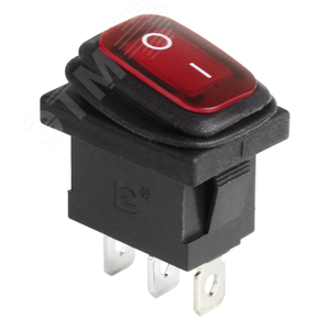 Выключатель клавишный 250V 6А (3с) ON-OFF красный с подсветкой Mini ВЛАГОЗАЩИТА | 36-2175 | REXANT - REXANT