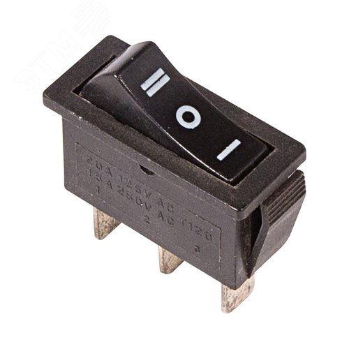 Выключатель клавишный 250V 10А (3с) ON-OFF-ON черный с нейтралью | 36-2220 | REXANT - REXANT
