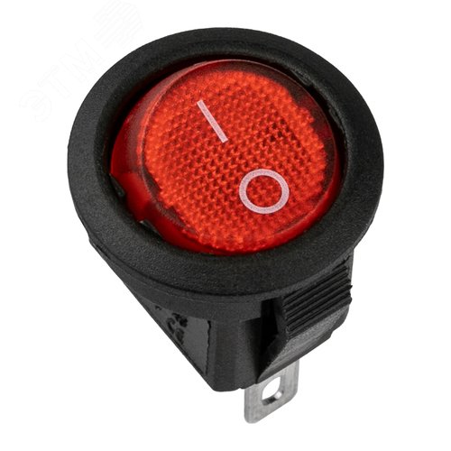 Выключатель клавишный круглый 250V 3А (3с) ON-OFF красный с подсветкой Micro (RWB-106, SC-214) Индивидуальная упаковка 1 шт | 36-2530-1 | REXANT - REXANT