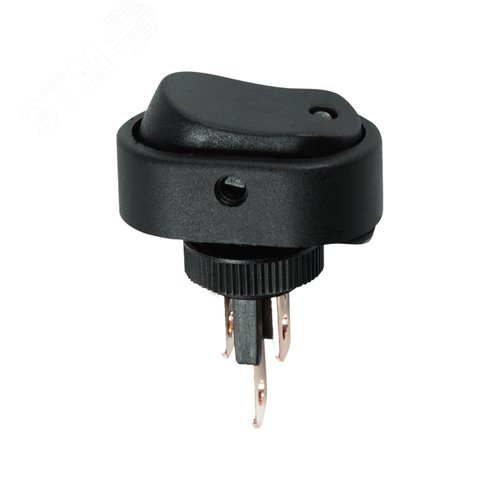 Выключатель клавишный 12V 20А (3с) ON-OFF черный ОВАЛ с зеленой LED подсветкой | 36-2673 | REXANT