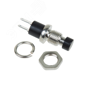 Выключатель-кнопка  металл 220V 2А (2с) (ON)-OFF  ?7.2  черная  Micro  REXANT - REXANT