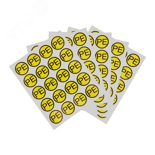 Наклейка знак электробезопасности  ''PE '' d - 20 мм (20 шт на листе), REXANT 2