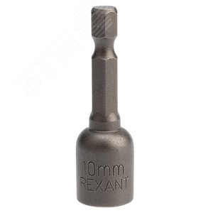 Ключ-насадка 10х48 мм, 1/4' магнитная (упак. - 20 шт.) - REXANT