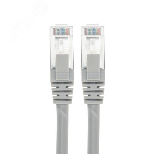 Патч-корд F/UTP CAT 6, RJ45-RJ45, 26AWG, LSZH, серый, 0.3м, - фото 3