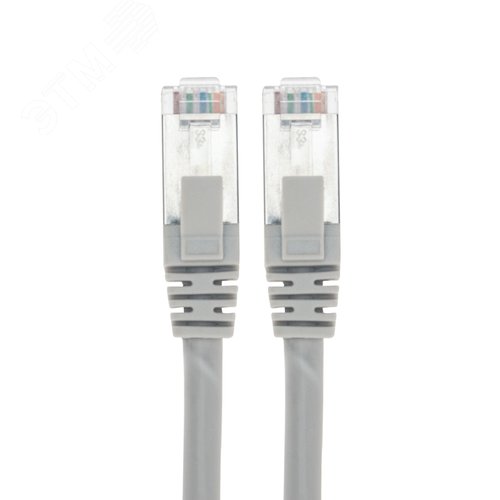 Патч-корд F/UTP CAT 6, RJ45-RJ45, 26AWG, LSZH, серый, 2м, - фото 2