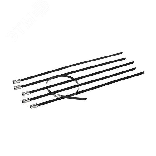 хомут-стяжка стальная с полимерным покрытием 152x4,6 мм, (1уп - 50шт), REXANT 2