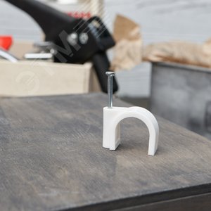 Крепеж кабеля круглый 20 мм, белый (50 шт/уп) 2