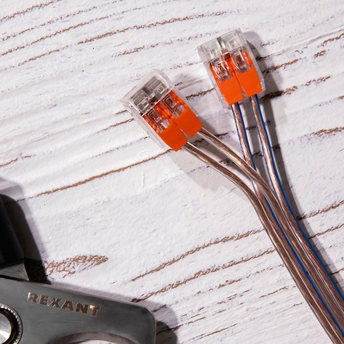 Клемма универсальная компактная СМК 221-412, 2-проводная до 4,0 кв мм 50шт, REXANT 2