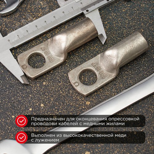 Наконечник ТМЛ 25-10-8 (25 кв мм -  10 мм) ГОСТ 7386-80 5шт, REXANT 2