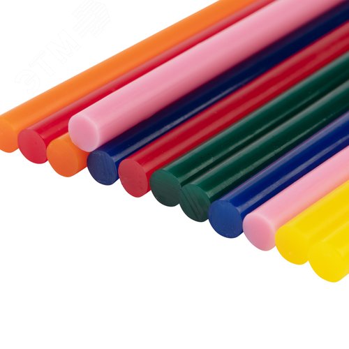 Стержни клеевые диаметр 7 мм, 100 мм, цветные (упак - 12 шт.) - фото 2