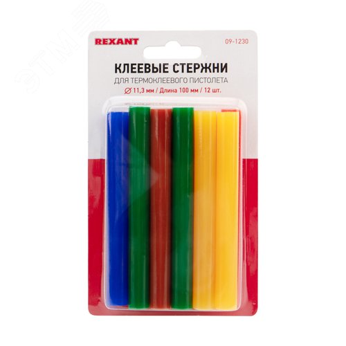 Стержни клеевые диаметр 11 мм, 100 мм, цветные (упак - 12 шт.) - фото 3