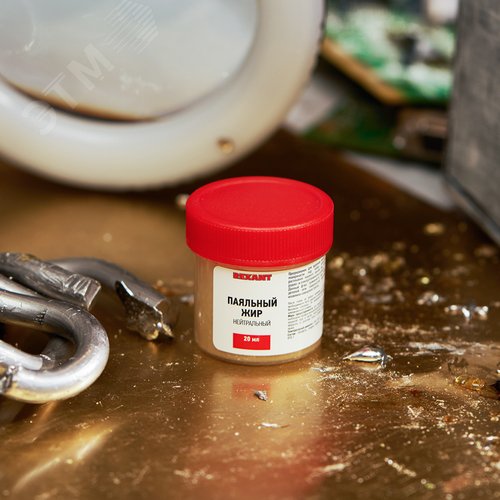 Флюс для пайки, паяльный жир НЕЙТРАЛЬНЫЙ, 20 мл, банка 2
