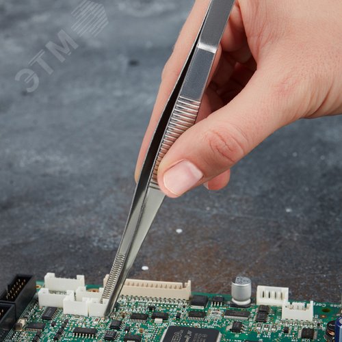 Пинцет прямой, рифленый 160 мм (блистер) | 12-0366 | REXANT - фото 2
