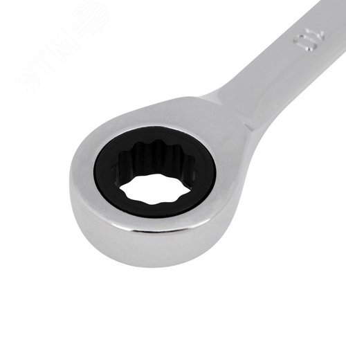 Ключ комбинированный трещоточный 10 мм, CrV, зеркальный хром 3