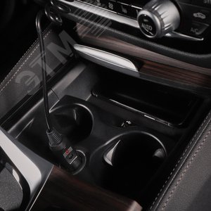 Автозарядка с индикатором 2.1х5.5 разъем АЗУ шнур спираль 1.5 м 2