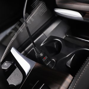 Автозарядка с индикатором 2.5х5.5 разъем АЗУ шнур спираль 1.5 м 2