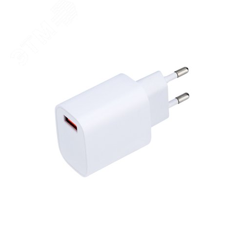 Устройство сетевое зарядное USB 5V, 3 A с Quick charge, белое, - фото 2