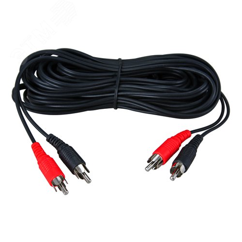 Шнур 2 RCA - 2 RCA, длина 1,5 метра, черный (etm17-0103) 2