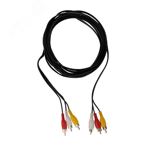 Шнур 3 RCA - 3 RCA, 5 м., черный - фото 2