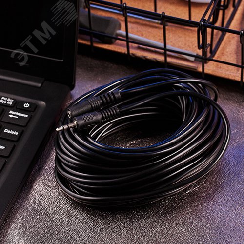 Аудио кабель 3.5 мм гнездо - штекер, 10 м 2