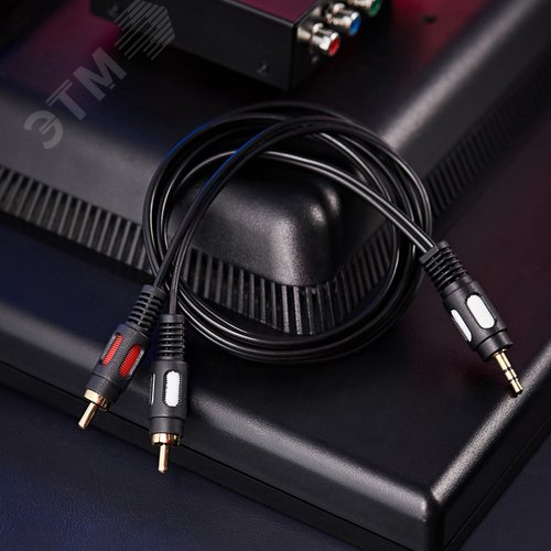 Аудио кабель 3.5 мм - 2 RCA, 1.5 м, GOLD - фото 2