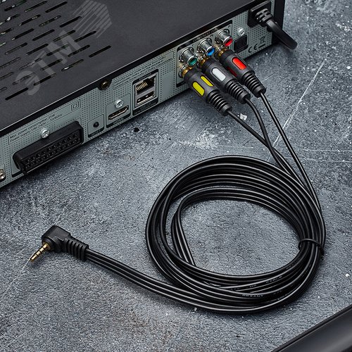 Аудио кабель 3.5 мм 4C - 3 RCA, 1.5 м, GOLD - фото 2