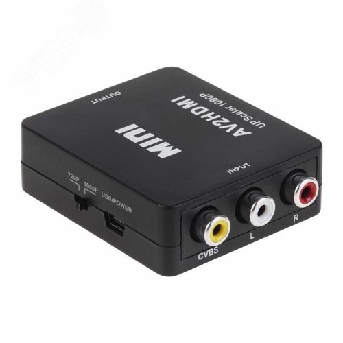 Конвертер 3 RCA на HDMI, пластик, черный,, - фото 2