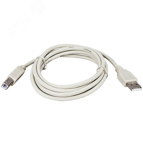 Кабель USB (шт. USB B - шт. USB A), 3м., серый - фото 2