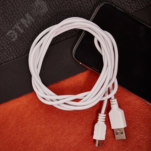 Кабель USB-mini USB - PVC, 1.8м., белый 2