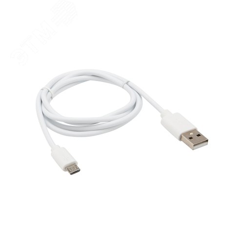 Кабель USB-micro USB, PVC, white, 1mе, 18-4269, - фото 2