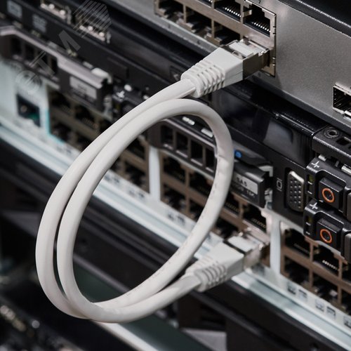 Патч-корд FTP категория 5e LSZH, длина 0,5 метра, экранированный, серый, 2