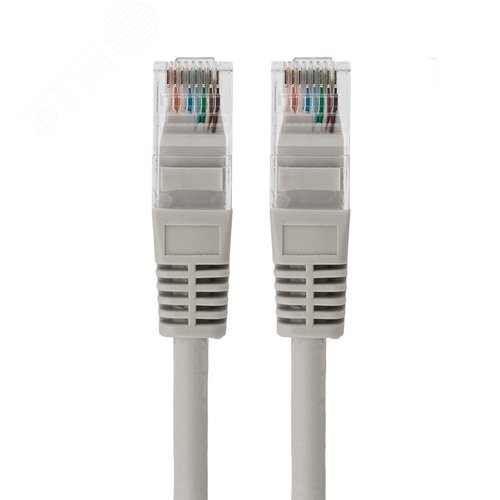 Патч-корд U/UTP. категория 5e. RJ45-RJ45. неэкранированный. LSZH серый. 1 м, 2