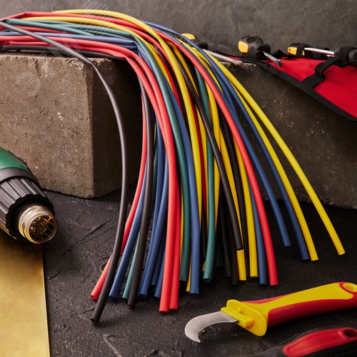 Набор термоусадочных трубок ТУТнг 6/3мм, 5 цветов, 50 шт. по 1 м 2