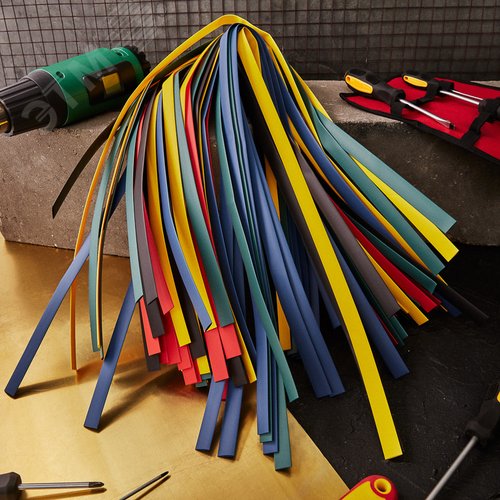 Термоусаживаемые трубки 10,0 5,0 мм, набор пять цветов, упаковка 50 шт. по 1 м, REXANT 2