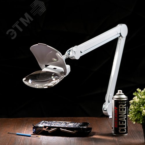 Лупа на струбцине, квадрат3D+20D, 6 LED EXPERT 2