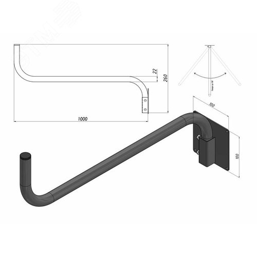Кронштейн поворотный 1 м Севастополь-2, 2