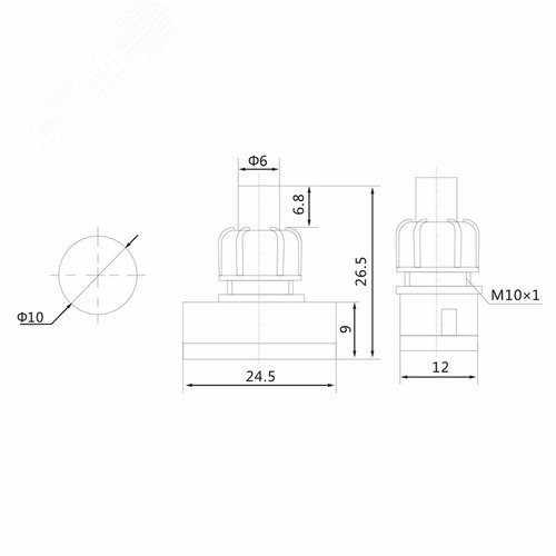 Выключатель-кнопка 250V 1А (2с) ON-OFF белый (для настольной лампы) | 36-3010 | REXANT - фото 2