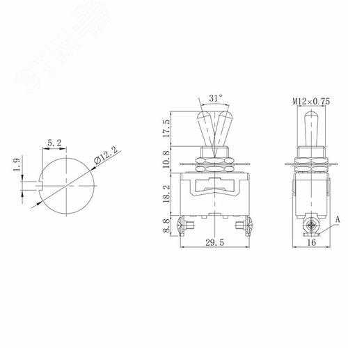 Тумблер 250V 15А (2c) ON-OFF однополюсный | 36-4110 | REXANT - фото 2