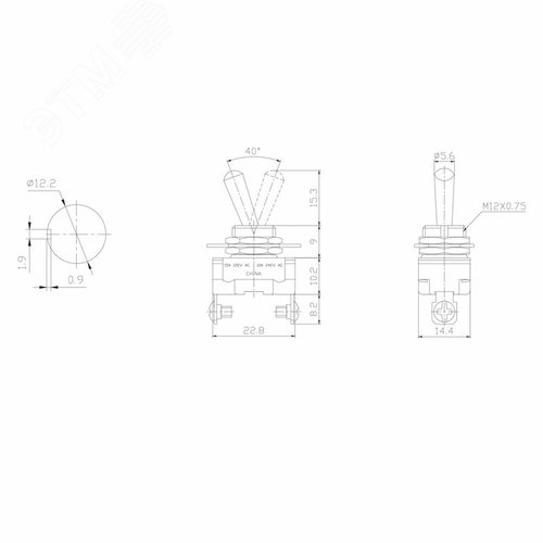 Тумблер 220V 10А (2c) ON-OFF однополюсный Mini (ASW-23) Индивидуальная упаковка 1 шт | 36-4310-1 | REXANT - фото 2