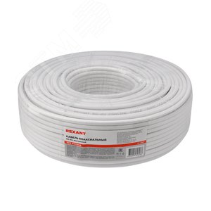 Кабель RG-6U, (64%), 75 Ом, 100м., белый | 01-2201 | REXANT - фото 3