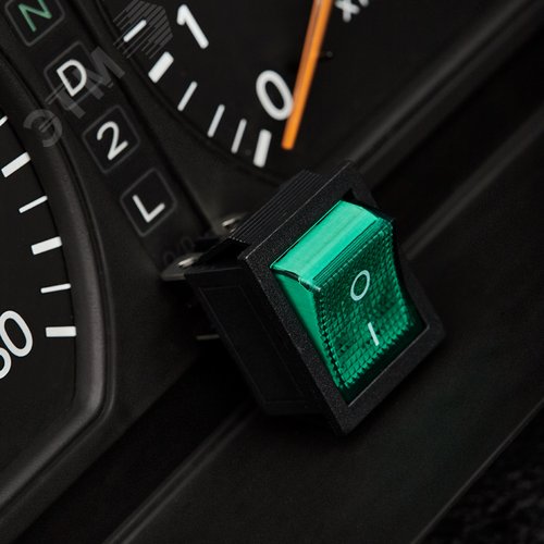 Выключатель клавишный 250V 16А (4с) ON-OFF зеленый с подсветкой (RWB-502, SC-767, IRS-201-1) (в упак. 1шт.) | 06-0304-B | REXANT 2