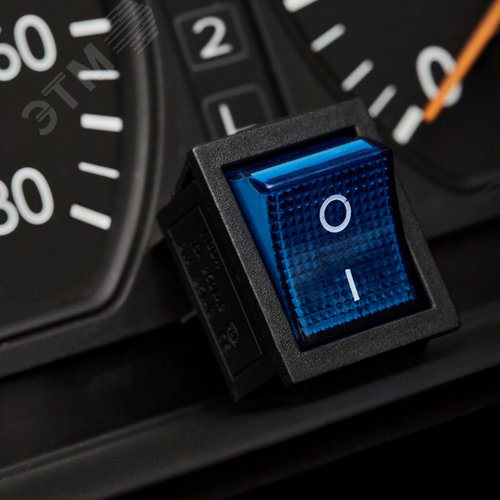 Выключатель клавишный 250V 16А (4с) ON-OFF синий с подсветкой (RWB-502, SC-767, IRS-201-1) (в упак. 1шт.) | 06-0306-B | REXANT - фото 2