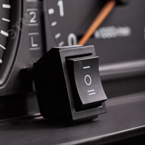 Выключатель клавишный 250V 15А (6с) ON-OFF-ON черный с нейтралью (RWB-508, SC-767) (в упак. 1шт.) | 06-0308-B | REXANT 2