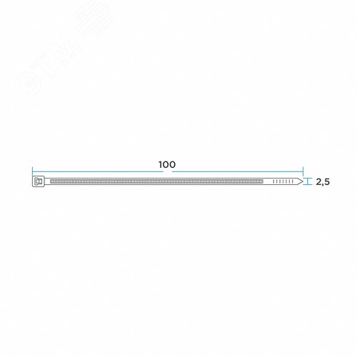 Хомут-стяжка нейлоновая многоразовая 100x2,5 мм, белая, упаковка 100 шт, REXANT 4