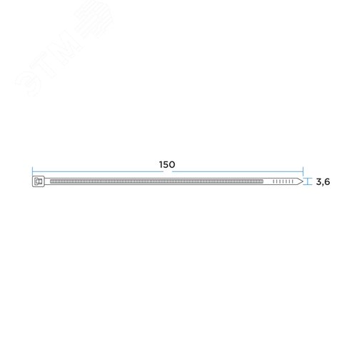 Хомут-стяжка кабельная нейлоновая 150x3,6 мм, белая, 100 шт 4