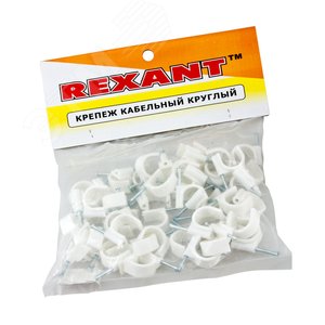 Крепеж кабеля круглый 20 мм, белый (50 шт/уп) 4